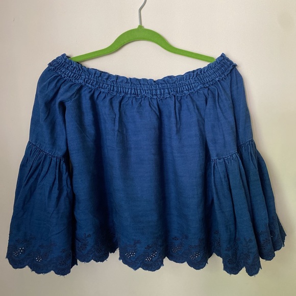 American Eagle Outfitters Tops - American Eagle Blue off the shoulder top